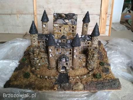 Fontanny pokojowe,  makieta zamku -  rękodzieło