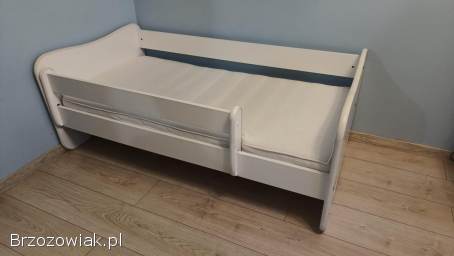 Łóżko dziecięce 140 x 70 cm białe z barierką