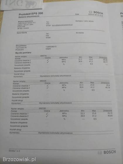 Wtryski Ford Transit