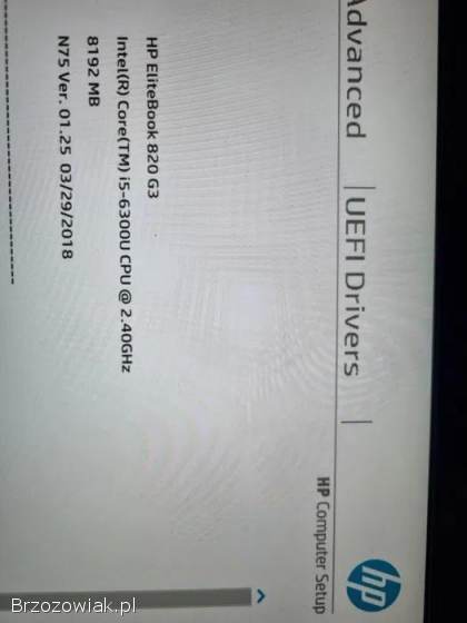 Laptop HP 820 G3 I5 6300U Windows 11 + WPS Office 8 GB RAM SSD