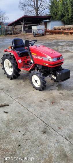 Traktorek Mitsubishi MT-155 + glebogryzarka Mitsubishi P-120 + pług + brona