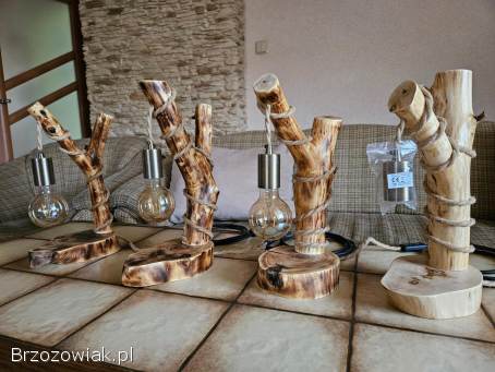 Lampki nocne z orzecha włoskiego