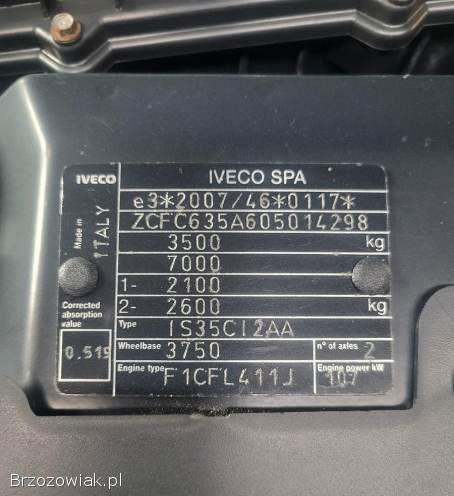 Iveco DAILY 35-150 35c15 wywrotka Blokada Mostu