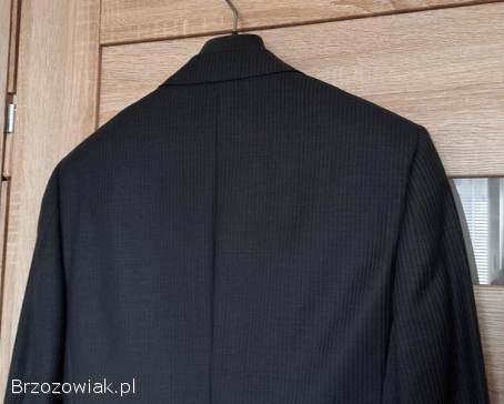 Marynarka wełna na 182 cm,  grafitowo-czarna -  stan jak nowa!