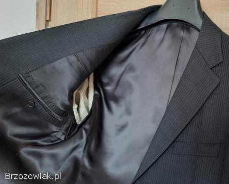 Marynarka wełna na 182 cm,  grafitowo-czarna -  stan jak nowa!