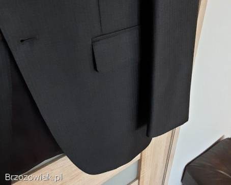 Marynarka wełna na 182 cm,  grafitowo-czarna -  stan jak nowa!