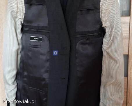 Marynarka wełna na 182 cm,  grafitowo-czarna -  stan jak nowa!