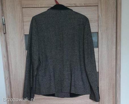Marynarka -  żakiet.  wełna,  melanż,  szaro-czarna,  rom.  M/L