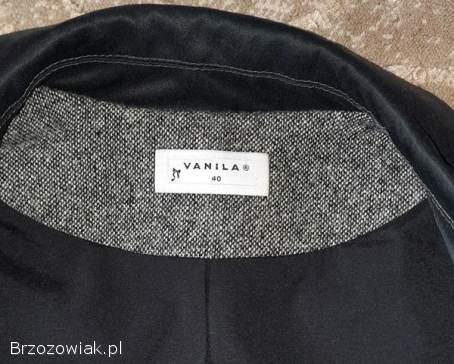 Marynarka -  żakiet.  wełna,  melanż,  szaro-czarna,  rom.  M/L