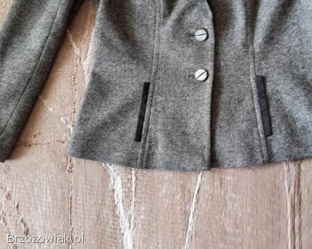 Marynarka -  żakiet.  wełna,  melanż,  szaro-czarna,  rom.  M/L