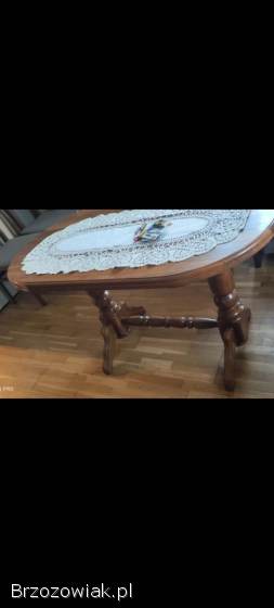 Stół dębowy z rzeźbiona nogą