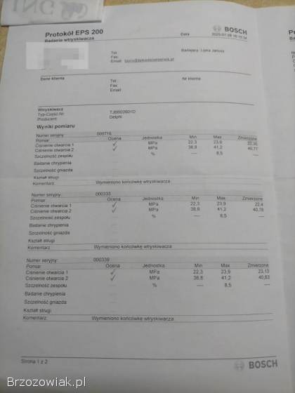 Wtryski do Ford Transit 2.  0 Mk 6