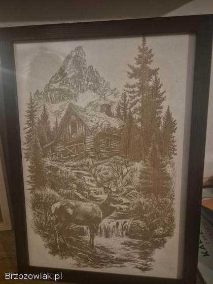 Obrazy portrety grawery okolicznościowe na drewnie,  sklejce i płótnie