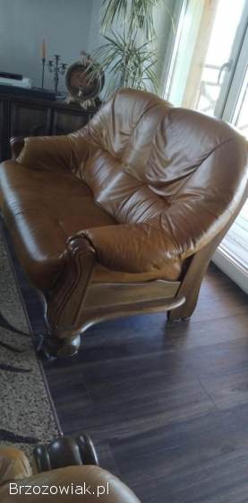 Zestaw wypoczynkowy skóra dąb