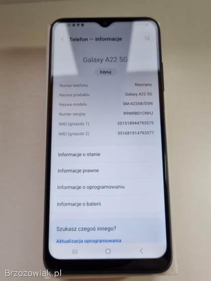SAMSUNG A22 5G 4/64GB (SM-A226B/DSN) DUAL SIM GRAY