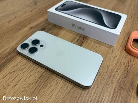 Okazja!  Piękny Iphone 15 Pro -  Tytanowa Biel!  Ideał!  Gwarancja!