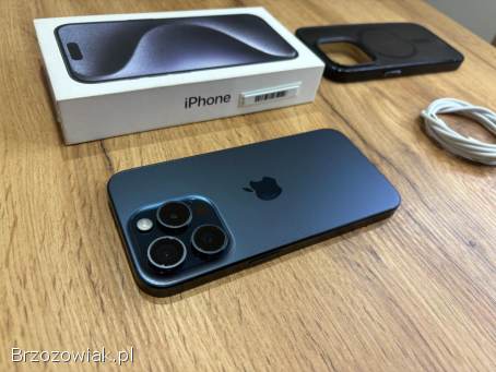Okazja!  Iphone 15 Pro -  Tytanowy Niebieski!  Super Stan!  Gwarancja!