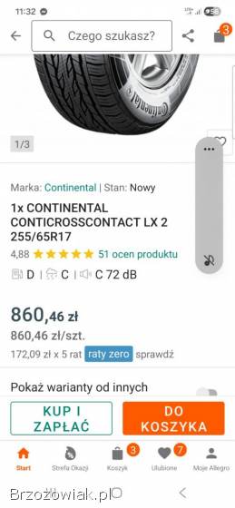 Opony lato 17 255/65 Continental ContiCrossContact LX2