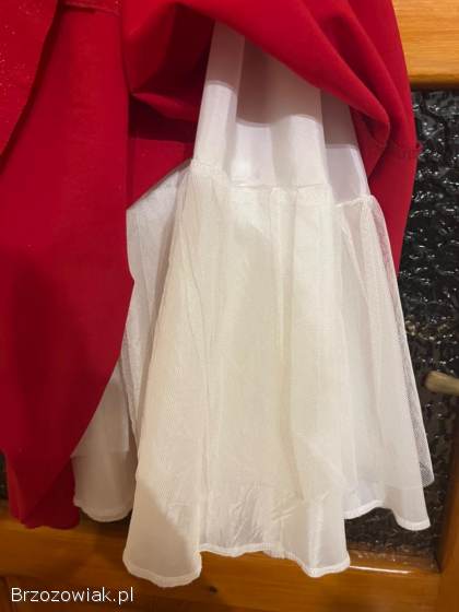 Midi sukienka brokatowa w kolorze czerwonym