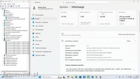 Gamingowy ASUS TUF DASH F15 15,  6 144Hz i7/RTX 3060/16GB RAM/512SSD