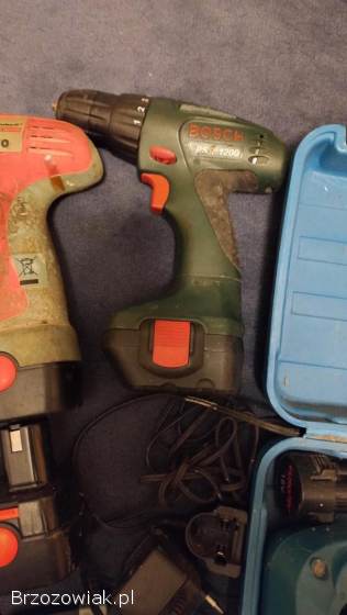 Wkrętarki 4 sztuki uszkodzone akumulatory