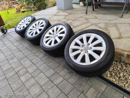 Alufelgi 17 5x112 opony letnie 245/45R17 z 2020r Audi VW Seat Skoda Mercedes BMW