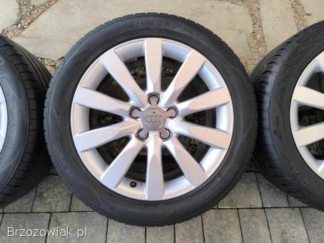 Alufelgi 17 5x112 opony letnie 245/45R17 z 2020r Audi VW Seat Skoda Mercedes BMW