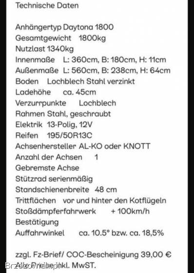 Przyczepa laweta Blyss 1800 kg