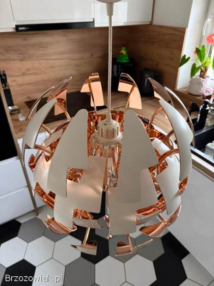 Lampa wisząca biały/miedziany kolor 35 cm