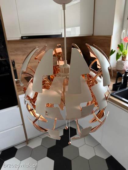 Lampa wisząca biały/miedziany kolor 35 cm