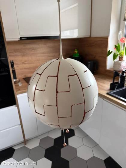 Lampa wisząca biały/miedziany kolor 35 cm