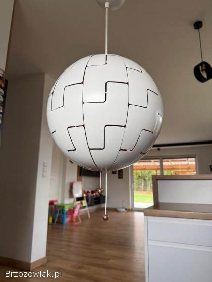 Lampa wisząca biały/miedziany kolor 35 cm