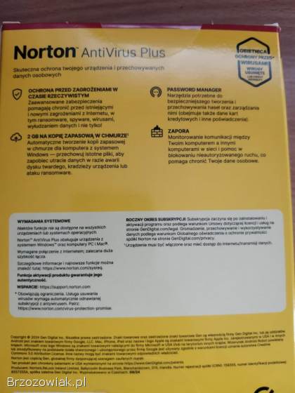 Program antywirusowy NortonLifeLock Antivirus Plus 1st.  (12m.  )