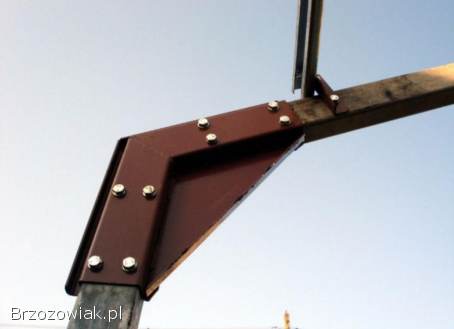 Konstrukcja stalowa z profila zamkniętego ocynkowanego 6,  5 x 6 m.  Możliwy trans