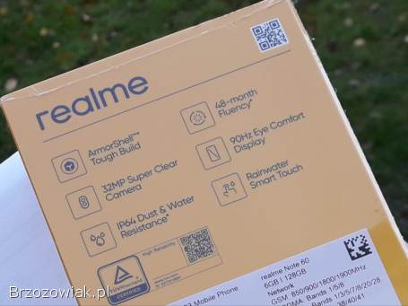 Nowy Realme note 60(otwarty),  za gotówkę,  bez ryzyka blokad 6/128GB UFS 2.  1odporny