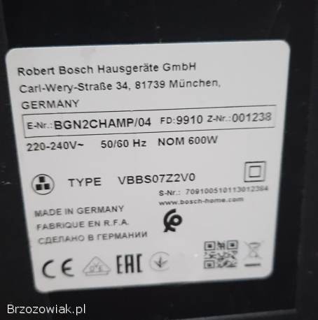 Odkurzacz Bosch z Niemiec