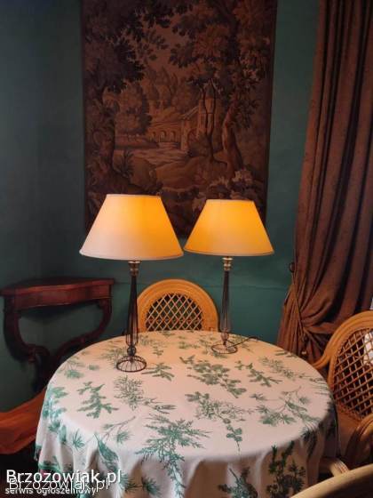 Lampa wysoka 70 cm,  kremowy abażur