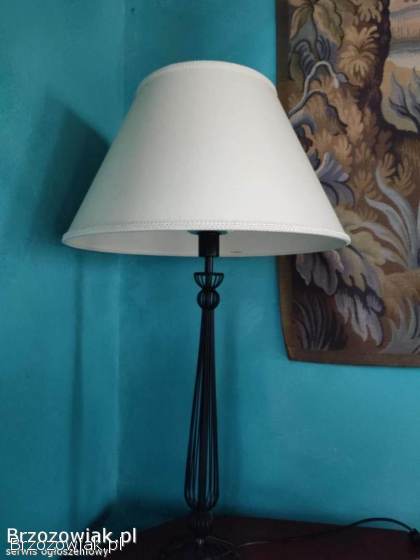 Lampa wysoka 70 cm,  kremowy abażur