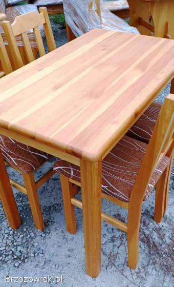 Stół + krzesła kuchenne.  Drewno sosnowe -  Nowe
