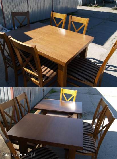 Stół rozkładany+ krzesła z drewna bukowego -  Nowe