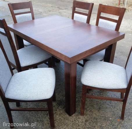 Stół rozkładany+ krzesła z drewna bukowego -  Nowe