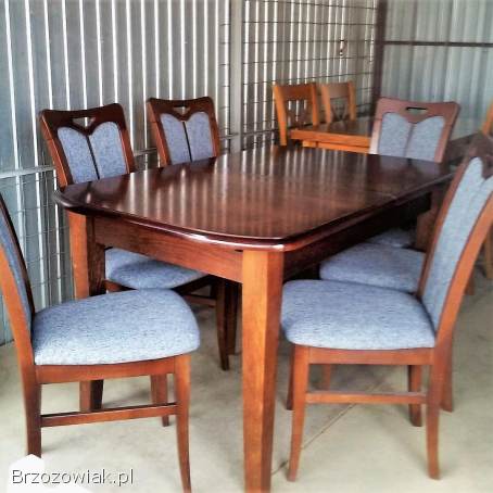 Stół rozkładany+ krzesła z drewna bukowego -  Nowe