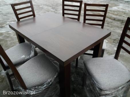 Stół rozkładany+ krzesła z drewna bukowego -  Nowe