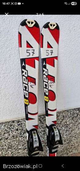 Narty atomic race 8 wiązania Fisher XTR10 130cm.