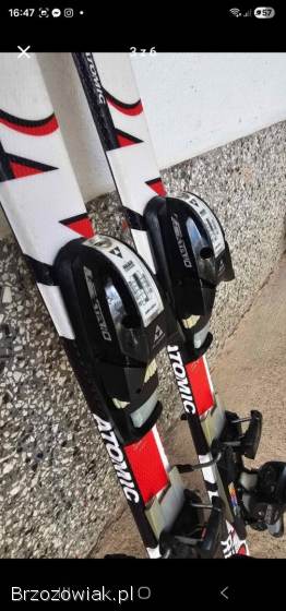 Narty atomic race 8 wiązania Fisher XTR10 130cm.