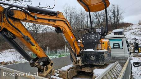 Minikoparka Berger Kraus BK1600 Silnik Kubota Skrętne ramię Rozsuwane Gąsi