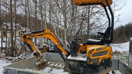 Minikoparka Berger Kraus BK1600 Silnik Kubota Skrętne ramię Rozsuwane Gąsi