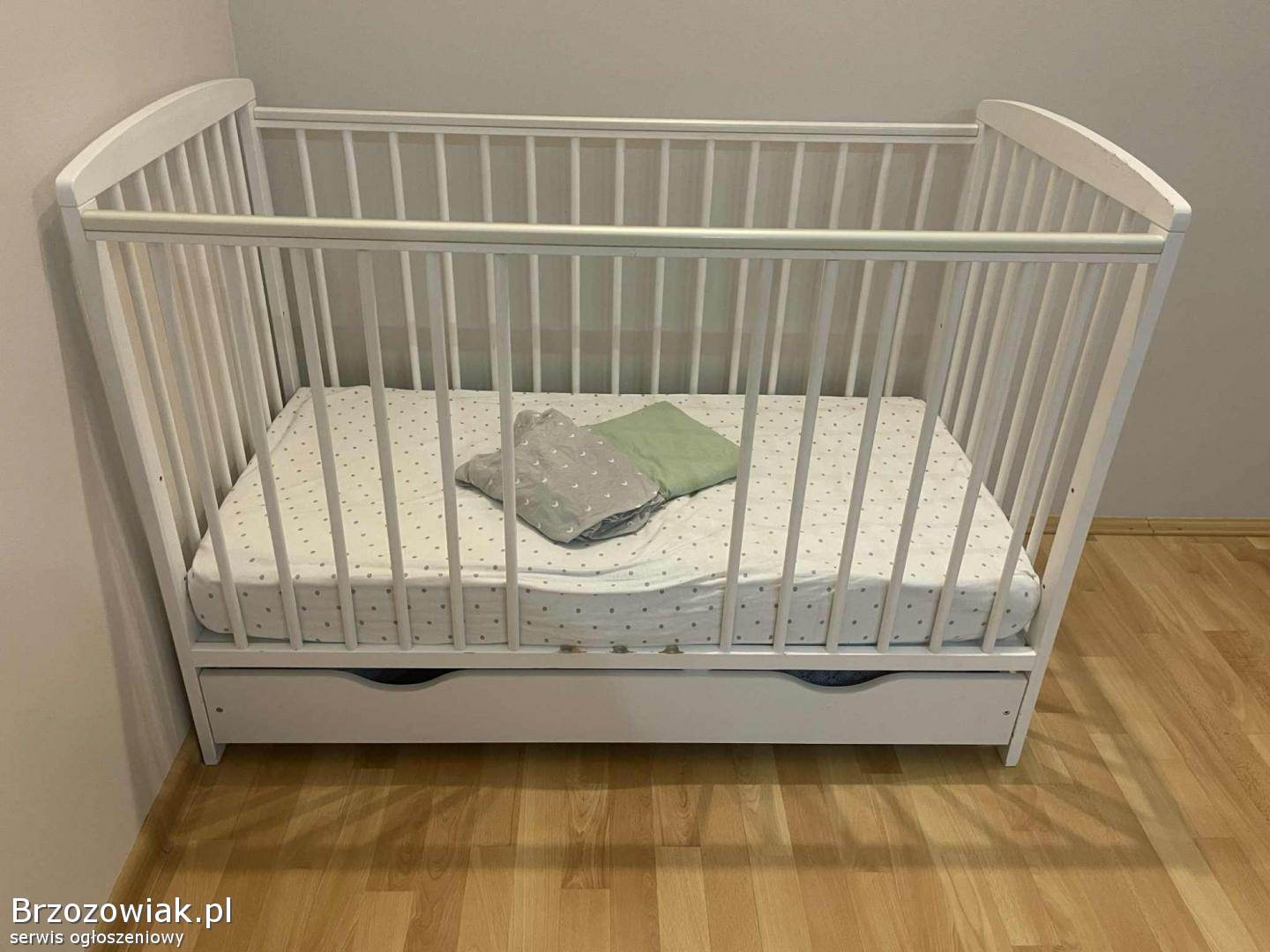 Łóżeczko dziecięce białe 120x60