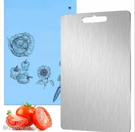 Deska do krojenia stal nierdzewna+tytan,  3szt.  + ściereczka