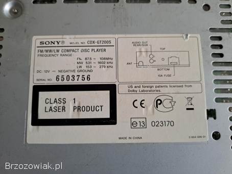 Radio SONY CDX-GT200S